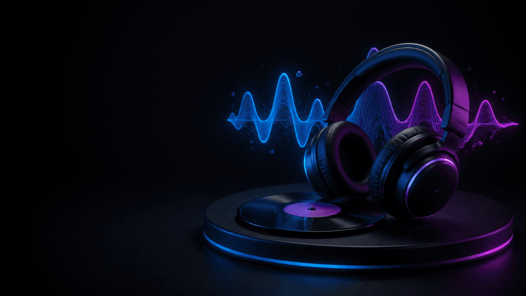 Neon ışıklı müzik dinleme köşesi